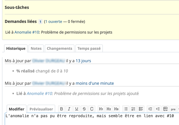 Exemple de lien suite à commentaire