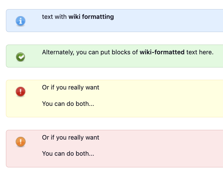 Des notes dans un commentaire ou une page wiki